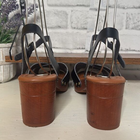 Cushionaire Black Faux Leather Slingback Sandals Pumps Shoes Size 7.5 - Picture 6 of 8